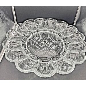 Dewdrop Texture Hobnob Indiana Glass‎ Deviled Egg Plate